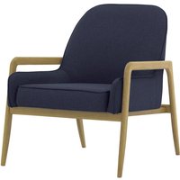 Turin Chair, navy blue, Leg colour: wax black