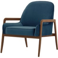 Turin Chair, blue, Leg colour: dark oak