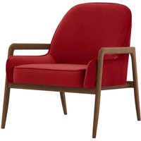 Turin Chair, dark red, Leg colour: dark oak