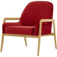 Turin Chair, dark red, Leg colour: like oak