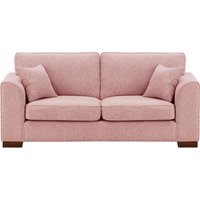 Avos 3 Seater Sofa, blush pink, Leg colour: dark oak