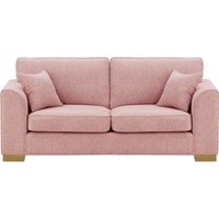 Avos 3 Seater Sofa, blush pink, Leg colour: wax black
