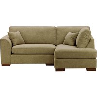 Avos Right Hand Corner Sofa, brown, Leg colour: dark oak