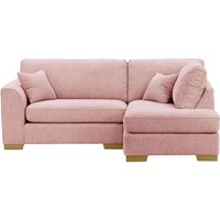 Avos Right Hand Corner Sofa, blush pink, Leg colour: wax black
