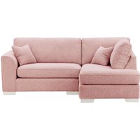 Avos Right Hand Corner Sofa, blush pink, Leg colour: white