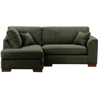 Avos Left Hand Corner Sofa, mid grey, Leg colour: dark oak