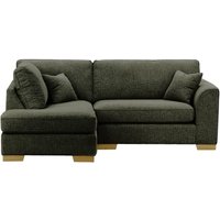 Avos Left Hand Corner Sofa, mid grey, Leg colour: wax black