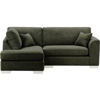Avos Left Hand Corner Sofa, mid grey, Leg colour: white