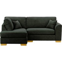 Avos Left Hand Corner Sofa, charcoal, Leg colour: like oak