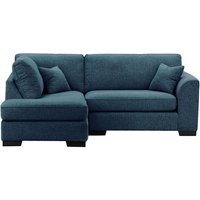 Avos Left Hand Corner Sofa, teal, Leg colour: black