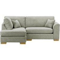 Avos Left Hand Corner Sofa, grey, Leg colour: wax black