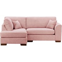 Avos Left Hand Corner Sofa, blush pink, Leg colour: dark oak