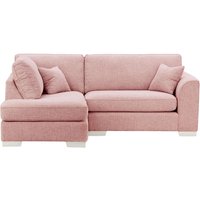 Avos Left Hand Corner Sofa, blush pink, Leg colour: white