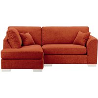 Avos Left Hand Corner Sofa, burnt orange, Leg colour: white