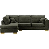 Avos Left Hand Corner Sofa Bed, mid grey, Leg colour: wax black