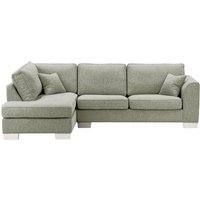 Avos Large Left Hand Corner Sofa, grey, Leg colour: white