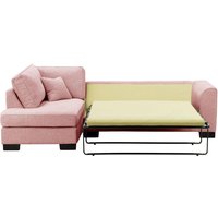 Avos Large Left Hand Corner Sofa, blush pink, Leg colour: black