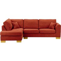 Avos Left Hand Corner Sofa Bed, burnt orange, Leg colour: like oak