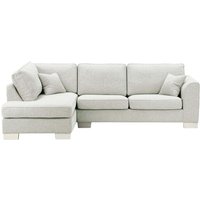 Avos Large Left Hand Corner Sofa, chalk, Leg colour: white
