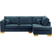 Avos Large Right Hand Corner Sofa, teal, Leg colour: like oak
