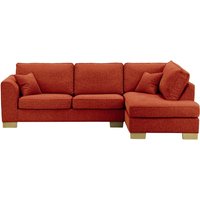 Avos Right Hand Corner Sofa Bed, burnt orange, Leg colour: wax black