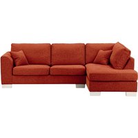 Avos Large Right Hand Corner Sofa, burnt orange, Leg colour: white