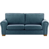 Bonna 3 Seater Sofa, teal, Leg colour: dark oak