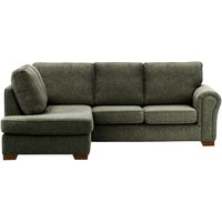 Bonna Left Hand Corner Sofa, mid grey, Leg colour: dark oak