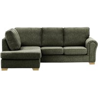 Bonna Left Hand Corner Sofa, mid grey, Leg colour: wax black