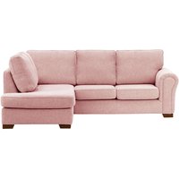 Bonna Left Hand Corner Sofa, blush pink, Leg colour: dark oak