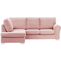 Bonna Left Hand Corner Sofa, blush pink, Leg colour: white