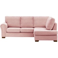 Bonna Right Hand Corner Sofa, blush pink, Leg colour: dark oak