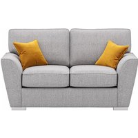 Majestic 2 Seater Sofa with Fitted Back Cushions, light grey/mustard
