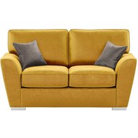 Majestic 2 Seater Sofa with Fitted Back Cushions, mustard/grey