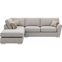 Majestic Left Hand Corner Sofa with Footstool and Fitted Back Cushions, cream/mink