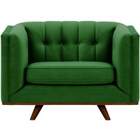 Vicenza Armchair, dark green, Leg colour: dark oak