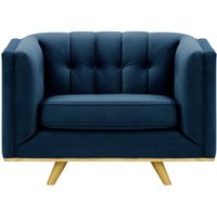 Vicenza Armchair, blue, Leg colour: like oak