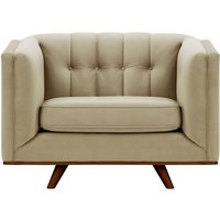 Vicenza Armchair, mink, Leg colour: dark oak