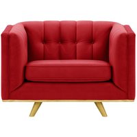Vicenza Armchair, dark red, Leg colour: like oak