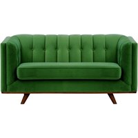 Vicenza 2-Seater Sofa, dark green, Leg colour: dark oak