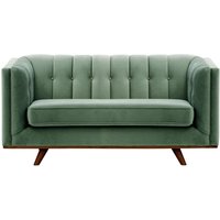 Vicenza 2-Seater Sofa, dirty blue, Leg colour: dark oak