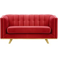 Vicenza 2-Seater Sofa, dark red, Leg colour: like oak