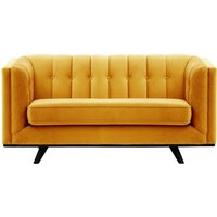 Vicenza 2-Seater Sofa, mustard, Leg colour: black