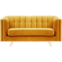 Vicenza 2-Seater Sofa, mustard, Leg colour: white