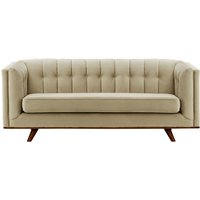 Vicenza 3-Seater Sofa, mink, Leg colour: dark oak