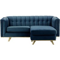 Vicenza Universal Corner Sofa, blue, Leg colour: wax black