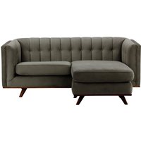 Vicenza Universal Corner Sofa, graphite, Leg colour: dark oak