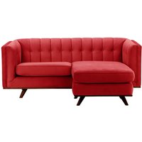 Vicenza Universal Corner Sofa, dark red, Leg colour: dark oak