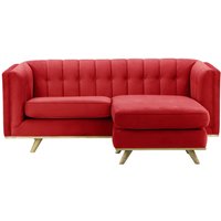 Vicenza Universal Corner Sofa, dark red, Leg colour: wax black