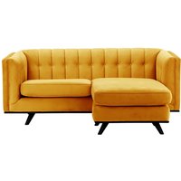 Vicenza Universal Corner Sofa, mustard, Leg colour: black